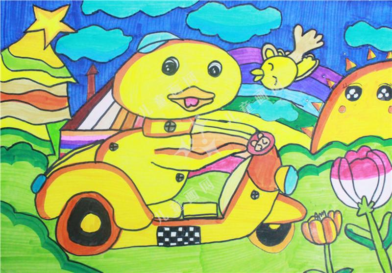 骑摩托的小黄鸭